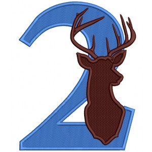 Second Birthday With Deer Hunting Filled Machine Embroidery Design Digitized Pattern